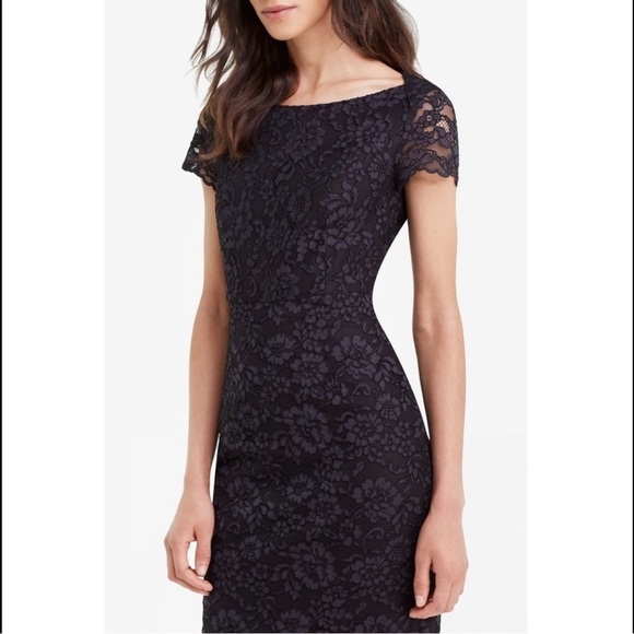 DVF Diane Von Furstenberg Ainsley Lace Sheath Dress Black - Picture 14 of 16